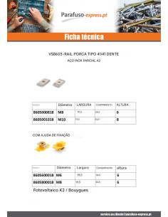 Porca para trilho Aço inoxidável A2 19,5 x 34,5 x 6 M8 AJUDA Fixação 2
