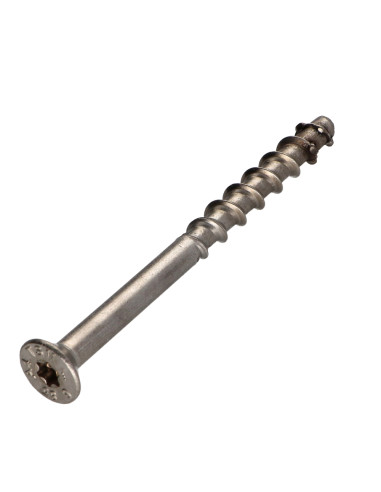 Parafuso de betão cabeça fresada TORX T30 Aço inoxidável A4 7,5 x 105 roscado sobre 50
