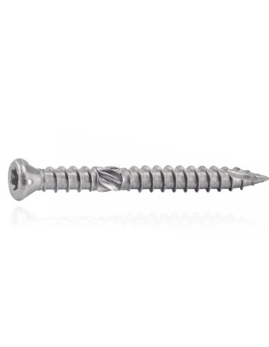 Parafuso de terraço pico cut rosca dupla cabeça fresada TORX T25 5X50 Aço inoxidável A4 T17