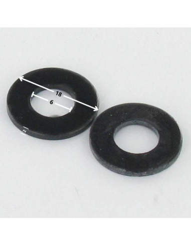 Rondela liso 6X18X2 Aço zinco preto - Parafuso Express