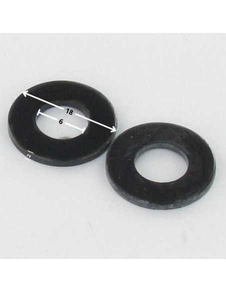 Rondela liso 6X18X2 Aço zinco preto - Parafuso Express