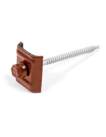 Autoperfurante com cavaleiro montado para telhado Tipo E1 RAL8012 castanho avermelhado 6,3X100