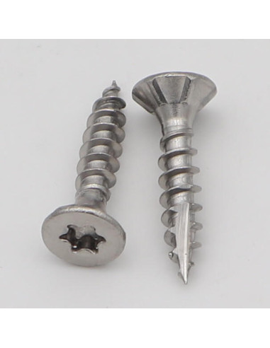 Parafusos de madeira e aglomerado TEKOR Aço inoxidável A2 cabeça fresada dentado TORX T25 5X20 rosca total cut