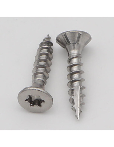 Parafusos de madeira e aglomerado TEKOR Aço inoxidável A2 cabeça fresada dentado TORX T25 5X20 rosca total cut