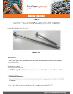Parafusos de madeira e aglomerado TEKOR Aço inoxidável A2 cabeça fresada dentado TORX T25 5X20 rosca total cut 2