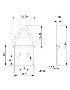 Suporte triangular para quadros 10 mm Aço bruto - Parafuso Express 2