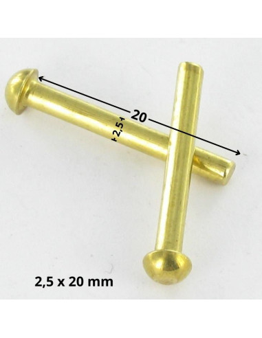Rebite de ferro de cabeça plana cabeça redonda 2,5 x 20 Bronze
