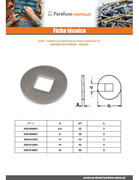 Rondela para construções de madeira de interior 18X56X5 Aço bruto
