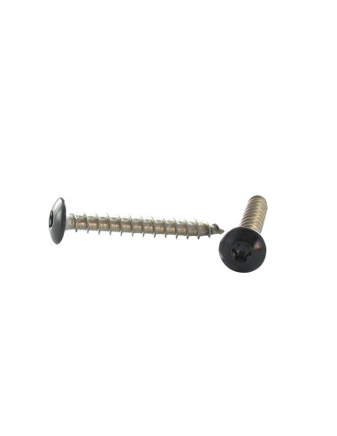 PARAFUSO dobradiça 6X60 roscado sobre 54 TORX T30 Aço inoxidável A2 lacado de preto RAL9005 preto escuro