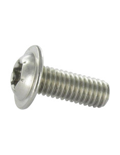 Parafuso de metais cabeça panela flange com gola TORX T40 M8X90 rosca total Aço inoxidável A2