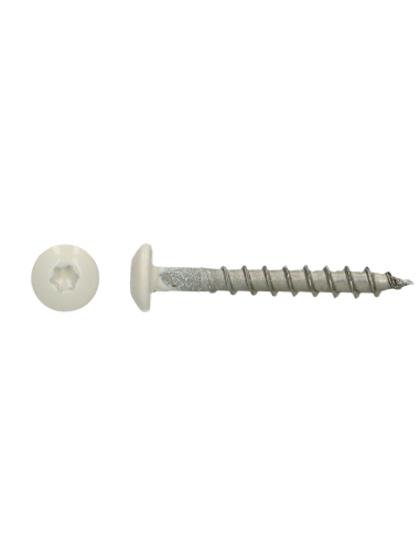 PARAFUSO dobradiça 4,5X35 TORX T20 Aço inoxidável A4 RAL9001 branco creme