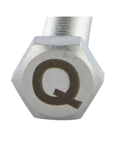 Parafuso de metais cabeça hexagonal 8X35 Aço inoxidável A4 com gravação de letras "Q"