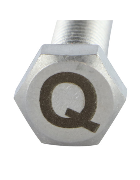 Parafuso de metais cabeça hexagonal 8X35 Aço inoxidável A4 com gravação de letras "Q"