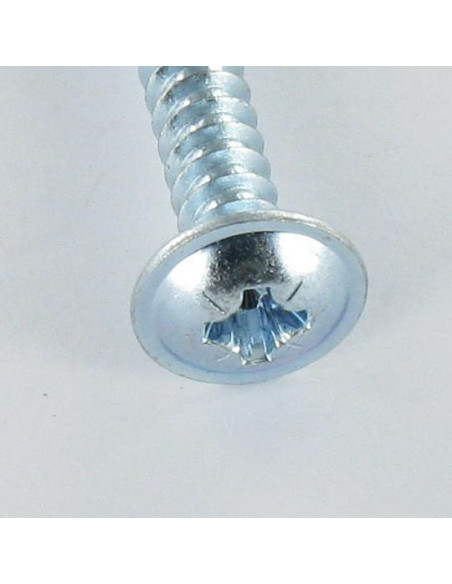 Parafuso de chapa cabeça de cogumelo Pozi 2,9 x 9,5 Aço zinco branco