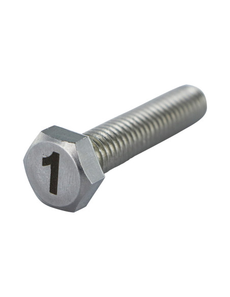 Parafuso de metais cabeça hexagonal 8X35 Aço inoxidável A4 Gravação FIGURA 1