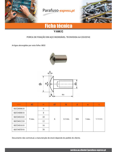 PARAFUSO JANELA cabeça panela sulcada M4/14 6X16 diâmetro da cabeça 9 Aço inoxidável A4