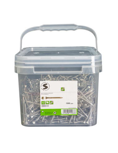 Balde de 1000 Parafuso de terraço pico cut 5X50 Aço inoxidável A2 cabeça fresada TORX T25 Aço inoxidável A2