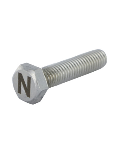 Parafuso de metais cabeça hexagonal 8X35 Aço inoxidável A4 com gravação de letras "N"