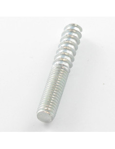 Parafuso misto para pé da cama 6X50 27 mm rosca de madeira 23 mm rosca de metal Aço zinco branco