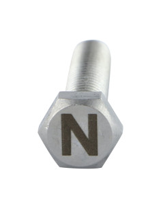 Parafuso de metais cabeça hexagonal 8X35 Aço inoxidável A4 com gravação de letras "N" 2