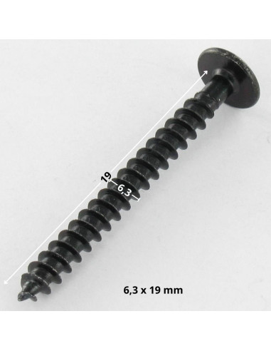 Parafuso de chapa cabeça hexagonal 6,3X19 + Rondela Aço zinco preto 600 Horas de nevoeiro salino sem corrosão