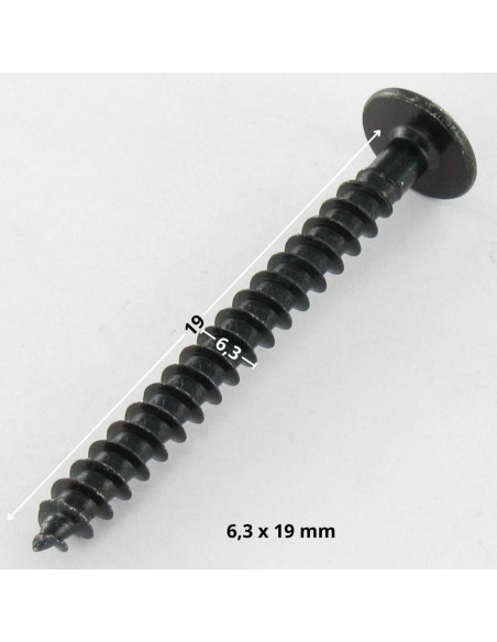 Parafuso de chapa cabeça hexagonal 6,3X19 + Rondela Aço zinco preto 600 Horas de nevoeiro salino sem corrosão