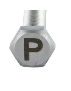 Parafuso de metais cabeça hexagonal 8X35 Aço inoxidável A4 com gravação de letras "P" 2