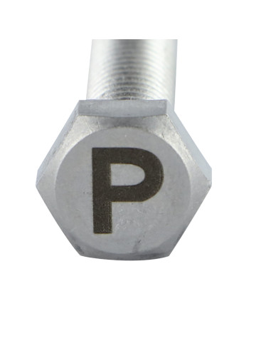 Parafuso de metais cabeça hexagonal 8X35 Aço inoxidável A4 com gravação de letras "P"