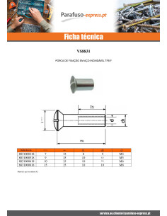 PARAFUSO JANELA cabeça fresada de panela sulcada M5X10 6,5 x 15 diâmetro da cabeça 9 Aço inoxidável A2 2