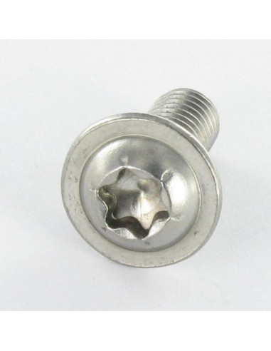 Parafuso de metais cabeça panela flange com gola TORX T20 M4X4 rosca total Aço inoxidável A2