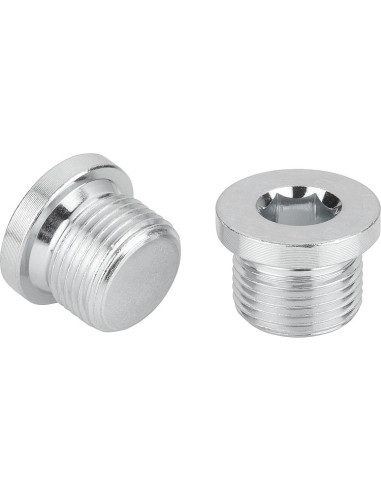 Tampa hexagonal oco com colar chave de 5 Aço inoxidável A2 1/8X11 GÁS