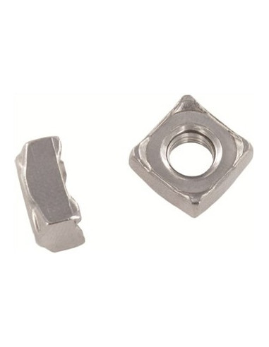 Porca Quadrada de soldar M5 9X9X4,2 Aço inoxidável A2