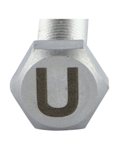 Parafuso de metais cabeça hexagonal 8X35 Aço inoxidável A4 com gravação de letras "U"