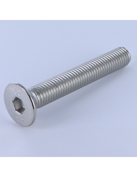 Parafuso de metais cabeça fresada hexagonal oca FHC chave de 6 M10X80 rosca total Aço inoxidável A4