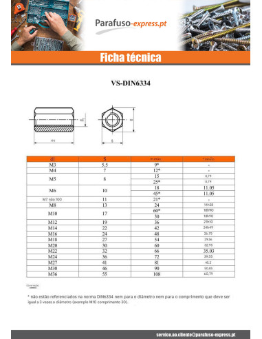 Espaçador hexagonal Aço inoxidável A4 M10 comprimento 30 S17