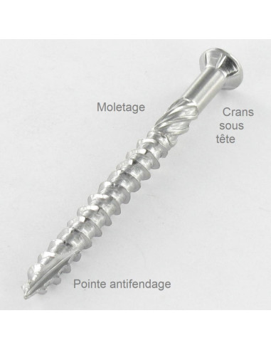 Parafuso de terraço pico cut TEKOR cabeça fresada de panela TORX T20 4,5X60 cut ponto antifenda tipo 17 Aço
