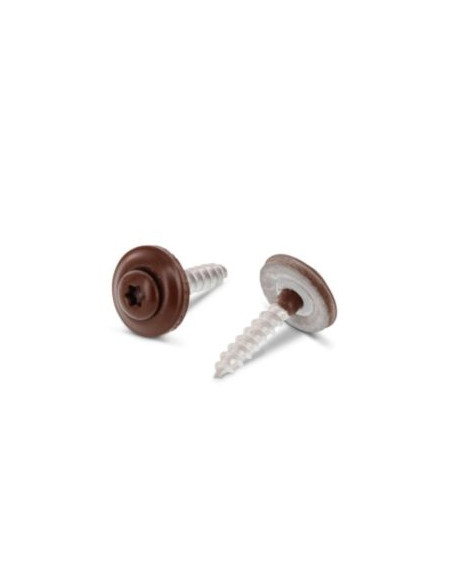 Parafuso para telhas cabeça fresada de panela TORX T20 Aço inoxidável A2 RAL8011 4,5X45 Arruela estanque com junta