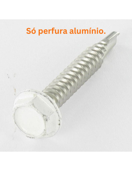 Autoperfurante cabeça hexagonal 6,3X40 Aço inoxidável A2 RAL9010 branco puro