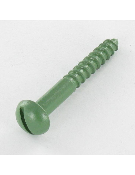 Parafuso de madeira cabeça redonda sulcada 4X30 Aço zinco branco LAQ Verde RAL6011 verde água