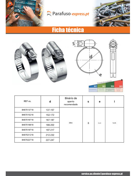 Abraçadeira banda perfurada 13 diâmetro 62 con 82 Aço inoxidável W4