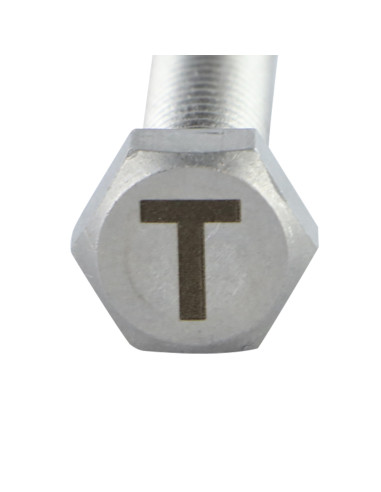 Parafuso de metais cabeça hexagonal 8X35 Aço inoxidável A4 com gravação de letras "T"