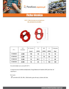 Elo de ligação grau 80 16MM aço vermelho - Parafuso Express 2