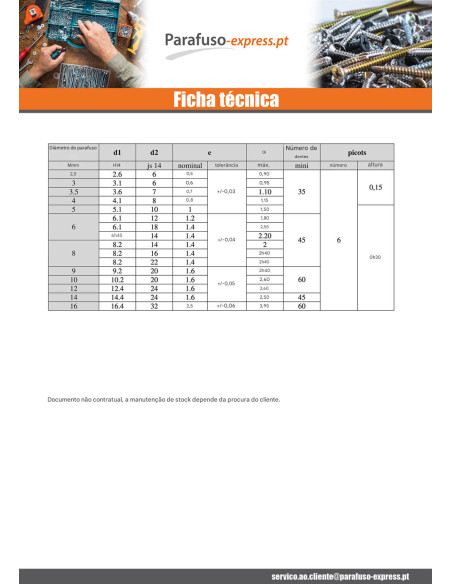 Arruelas de contacto con NICOTAS M10 Aço zinco branco