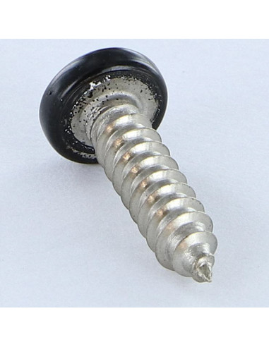 Parafuso de chapa Aço inoxidável A2 cabeça abaulada larga Pozi 4,8X19 RAL9005 preto escuro