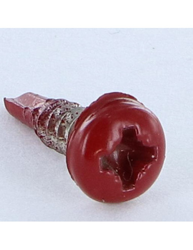 Autoperfurante Aço inoxidável A2 cabeça cilíndrica panela Pozi 3,5 x 13 RAL3011 vermelho acastanhado ROU