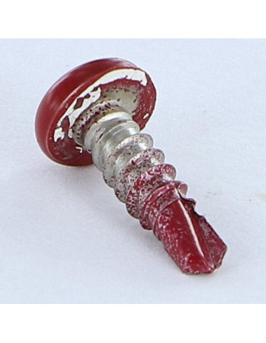 Autoperfurante Aço inoxidável A2 cabeça cilíndrica panela Pozi 3,5 x 13 RAL3011 vermelho acastanhado ROU