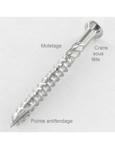 Parafuso de terraço pico cut TEKOR cabeça fresada de panela TORX T20 4,5X80 cut ponto antifenda tipo 17 Aço