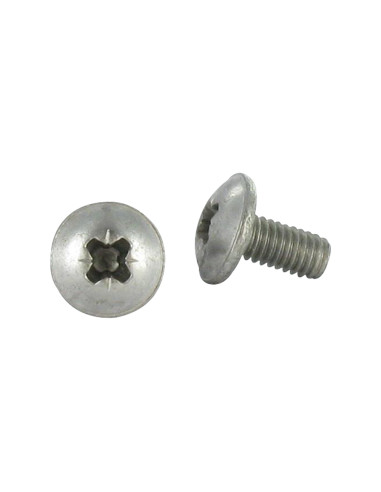 Parafuso de metais cabeça de cogumelo Pozi M6X16 Aço inoxidável A2 Preto RAL9005 preto escuro