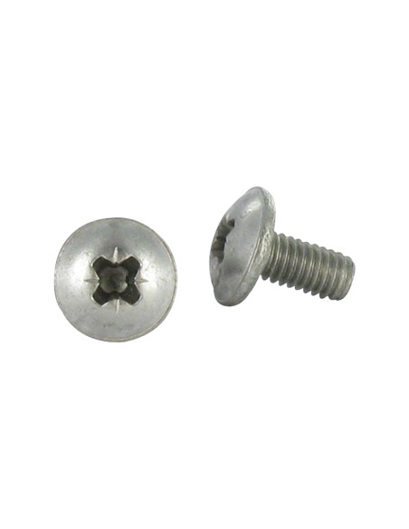 Parafuso de metais cabeça de cogumelo Pozi M6X16 Aço inoxidável A2 Preto RAL9005 preto escuro
