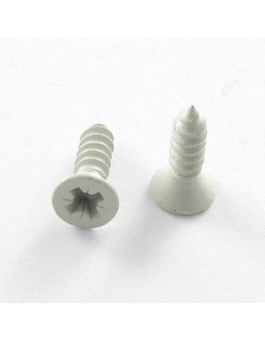 Parafuso de chapa cabeça fresada Pozi 3,5 x 13 Aço zinco branco LAQ Cinzento